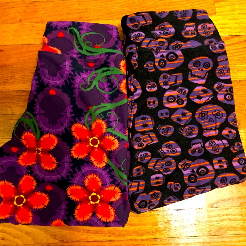 🎃 Set of 2 Lularoe tween sized rare Halloween leggings